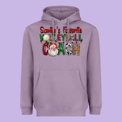 Santa's Favorite Volleyball Coach For Christmas Heavyweight Hoodie Designed By Fadigitalartstudio