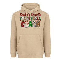 Mushroom Santa's Favorite Volleyball Coach For Christmas Heavyweight Hoodie - FaDigitalArtStudio