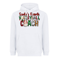 White Santa's Favorite Volleyball Coach For Christmas Heavyweight Hoodie - FaDigitalArtStudio