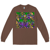 Chestnut Mardi Gras Fleur De Lis Long Sleeve Tee - RanaPortraitStore