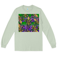 Matcha Mardi Gras Fleur De Lis Long Sleeve Tee - RanaPortraitStore