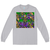 Moon Dust Mardi Gras Fleur De Lis Long Sleeve Tee - RanaPortraitStore