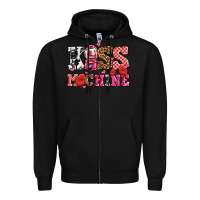 Black kiss machine with lips olivia Zipper Hoodie - OliviaCreatesArt