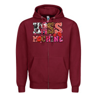 Burgundy kiss machine with lips olivia Zipper Hoodie - OliviaCreatesArt