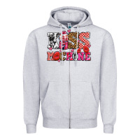 Heather Grey kiss machine with lips olivia Zipper Hoodie - OliviaCreatesArt