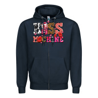 Navy kiss machine with lips olivia Zipper Hoodie - OliviaCreatesArt