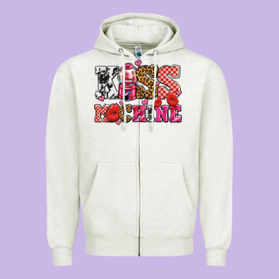 Kiss Machine With Lips Olivia Zipper Hoodie Designed By Oliviacreatesart