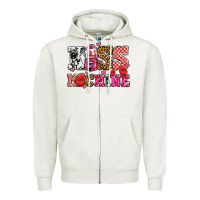 Oatmeal Heather kiss machine with lips olivia Zipper Hoodie - OliviaCreatesArt