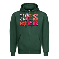 Sports Green kiss machine with lips olivia Zipper Hoodie - OliviaCreatesArt