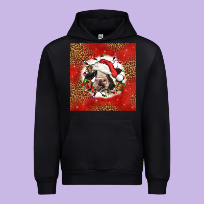 Christmas Cow Urban Hoodie Designed By Lillyallendesigns