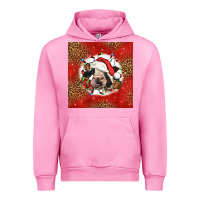 Fuchsia Pink christmas cow Urban Hoodie - LillyAllenDesigns