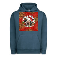 Pigment Midnight Navy christmas cow Urban Hoodie - LillyAllenDesigns