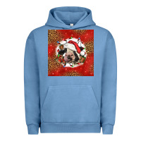 Pigment Pebble Blue christmas cow Urban Hoodie - LillyAllenDesigns