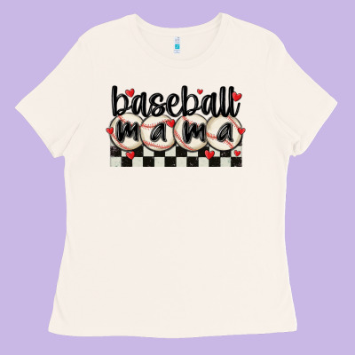 Baseball Mama Ladies Tee Designed By Maliassmallbusiness
