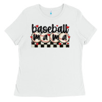 White baseball mama Ladies Tee - MaliasSmallBusiness