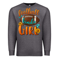 Charcoal Heather football kinda girl Premium Sweatshirt - BundleAndBundleShop