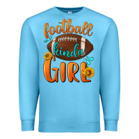 Ocean Blue football kinda girl Premium Sweatshirt - BundleAndBundleShop