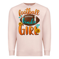 Pale Pink football kinda girl Premium Sweatshirt - BundleAndBundleShop