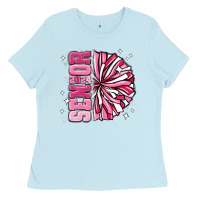 Baby Blue senior 2024 pink cheer Ladies Tee - MaliasSmallBusiness