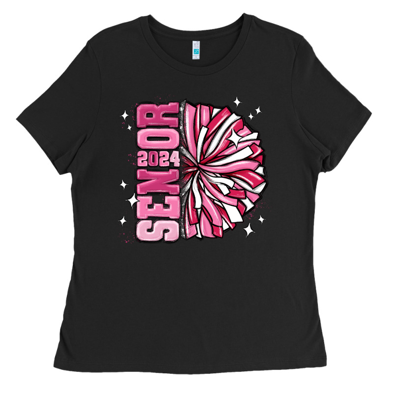 Senior 2024 Pink Cheer Ladies Tee by MaliasSmallBusiness | Teevron