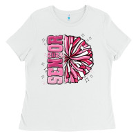 White senior 2024 pink cheer Ladies Tee - MaliasSmallBusiness