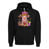 Black mardi gras pig Zipper Hoodie - OliviaCreatesArt