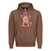 Chestnut mardi gras pig Zipper Hoodie - OliviaCreatesArt