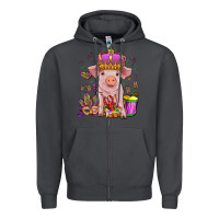 Smoke mardi gras pig Zipper Hoodie - OliviaCreatesArt