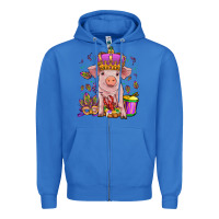 True Royal mardi gras pig Zipper Hoodie - OliviaCreatesArt