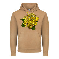 Vintage Camel Oregon Grape Flower Illustrations Vintage Hoodie - LillyAllenDesigns