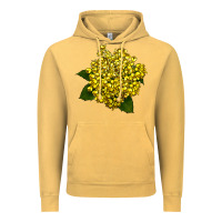 Vintage Mustard Oregon Grape Flower Illustrations Vintage Hoodie - LillyAllenDesigns