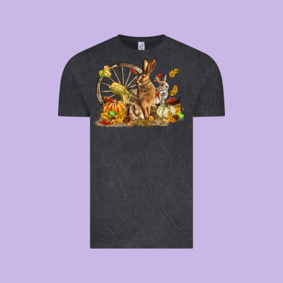 Fall Rabbit Vintage Tee Designed By Lillyallendesigns