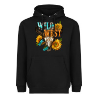 Black Western Wild West Rodeo Heavyweight Hoodie - BundleAndBundleShop