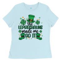 Baby Blue the leprechauns made me do it Ladies Tee - MaliasSmallBusiness