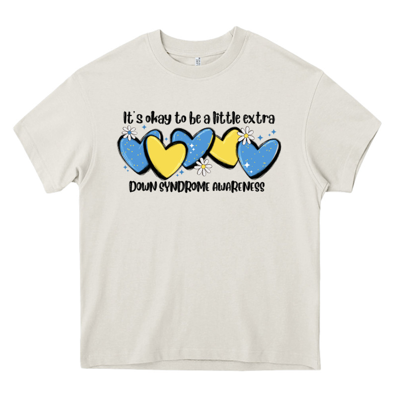 It's Okay To Be Little Extra Down Syndrome Awarene Heavy Core Tee by MaliasSmallBusiness | Teevron