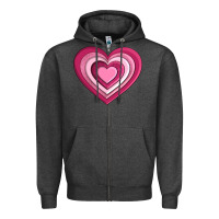 Charcoal Heather sweet heart olivia Zipper Hoodie - OliviaCreatesArt