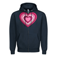 Navy sweet heart olivia Zipper Hoodie - OliviaCreatesArt