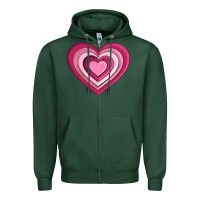 Sports Green sweet heart olivia Zipper Hoodie - OliviaCreatesArt