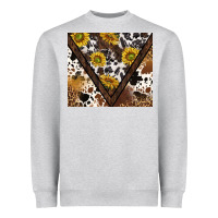 Heather Grey western sunflowers and cowhide tumbler tbs Heavyweight Sweatshirt - TumblerDesignByShophia