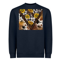 Navy western sunflowers and cowhide tumbler tbs Heavyweight Sweatshirt - TumblerDesignByShophia
