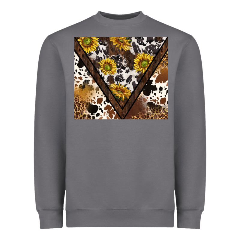 Western Sunflowers And Cowhide Tumbler Tbs Heavyweight Sweatshirt by TumblerDesignByShophia | Teevron