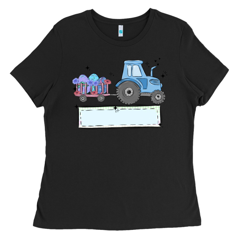 Easter Tractor Boy Ladies Tee by MaliasSmallBusiness | Teevron