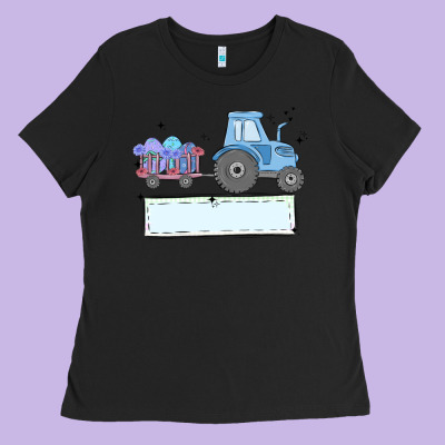 Easter Tractor Boy Ladies Tee Designed By Maliassmallbusiness