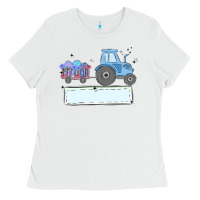 White easter tractor boy Ladies Tee - MaliasSmallBusiness