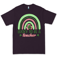 Plum lucky to be a teacher Premium Tee - MaliasSmallBusiness