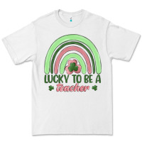 White lucky to be a teacher Premium Tee - MaliasSmallBusiness