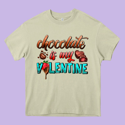 Chocolate Is My Valentine Heavy Core Tee Designed By Adodesignshop