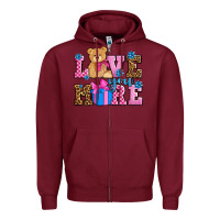 Burgundy love you more olivia Zipper Hoodie - OliviaCreatesArt