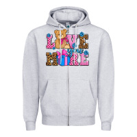 Heather Grey love you more olivia Zipper Hoodie - OliviaCreatesArt
