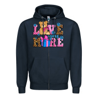 Navy love you more olivia Zipper Hoodie - OliviaCreatesArt